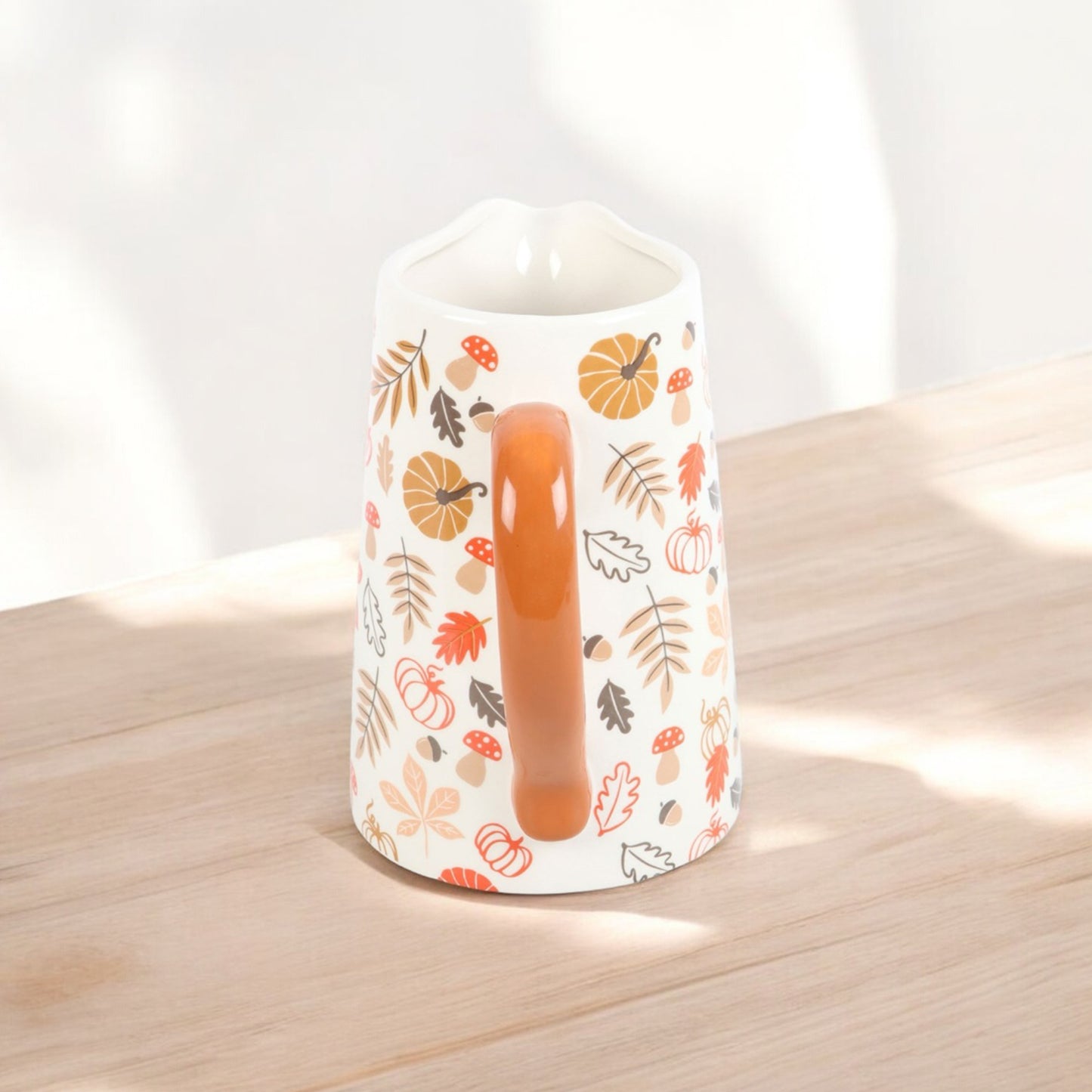 Autumnal Flower Vase with Pumpkins and Leaves - Autumn Flower Jug Vase - Halloween Home Decor