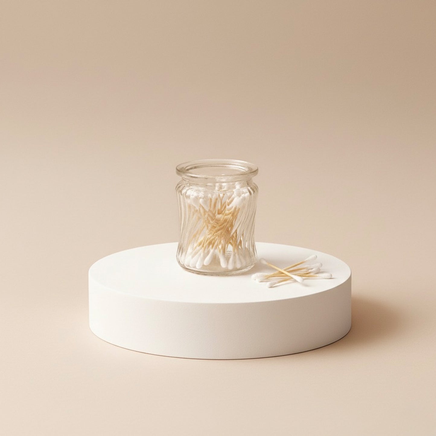 Eco Friendly Bamboo Cotton Buds in Glass Jar
