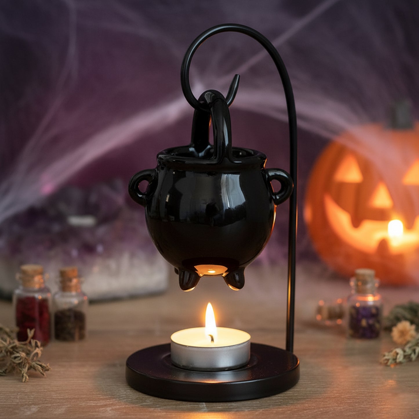 Black Hanging Cauldron Oil Burner - Witchy Gifts