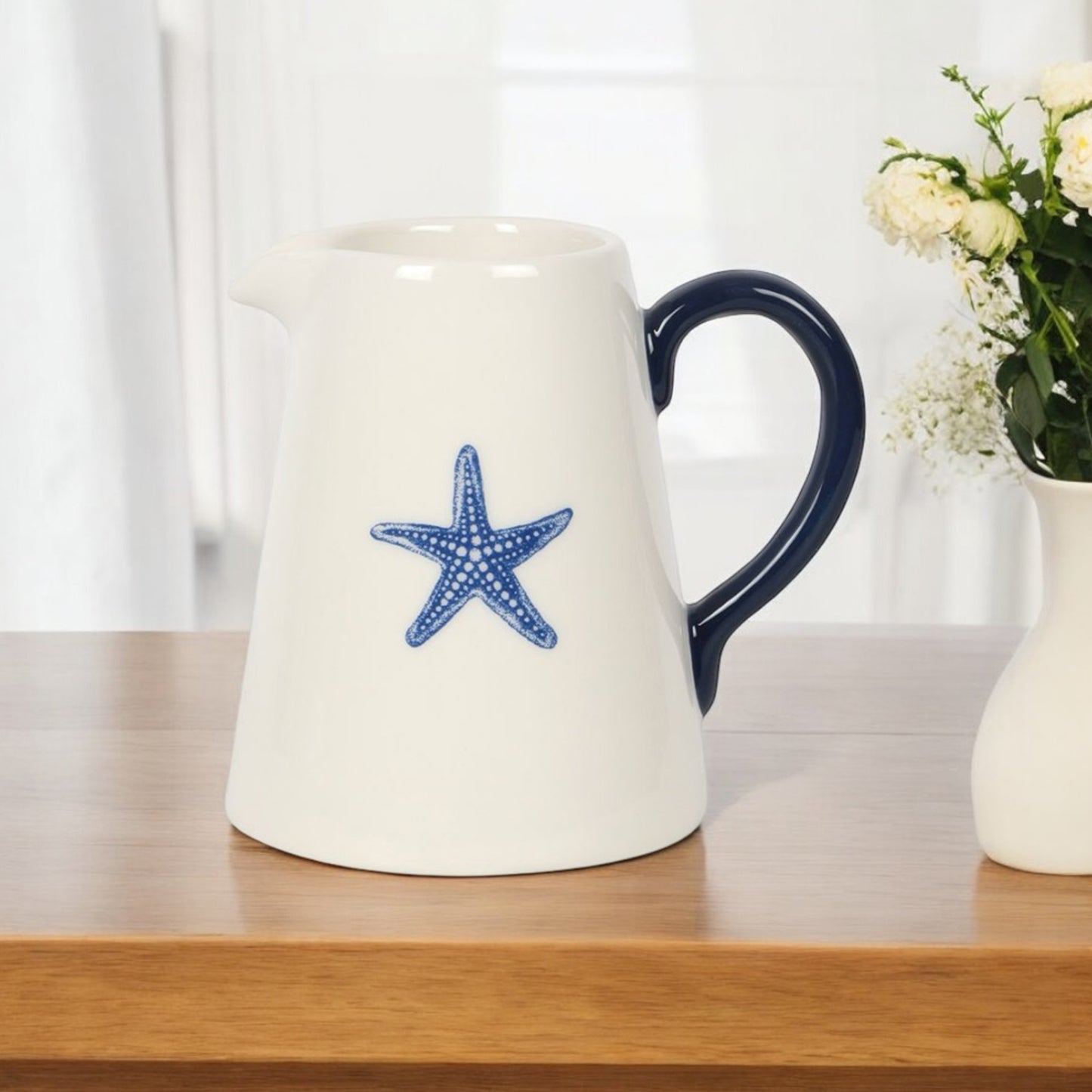 Starfish Flower Vase - Nautical Jug Flower Vase - Gift for Wife