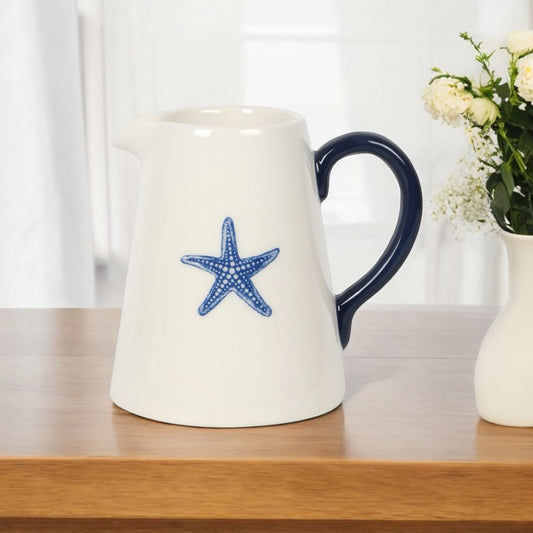 Starfish Flower Vase - Nautical Jug Flower Vase - Gift for Wife