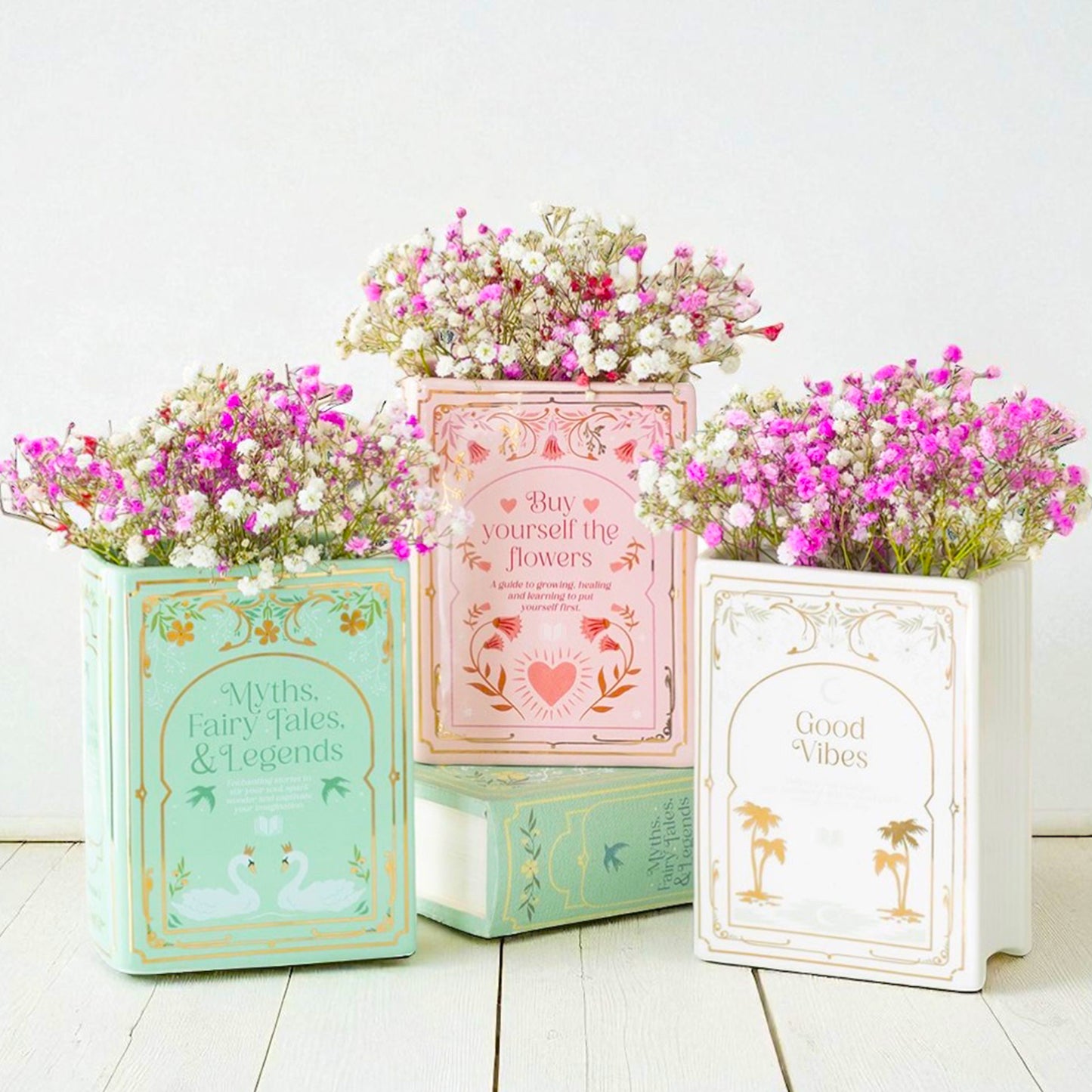 Pink Book Shaped Flower Vase - Pink Flower Vase