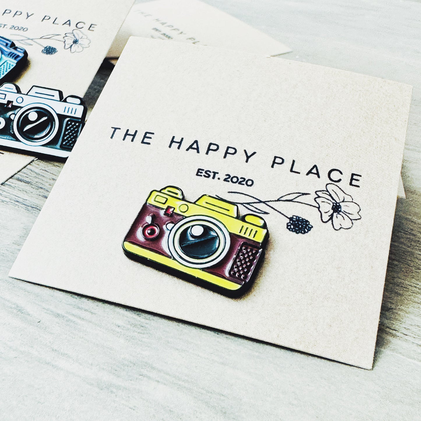 Retro Camera Pin Badge - Vintage Camera Enamel Pin - Colourful Hard Pin