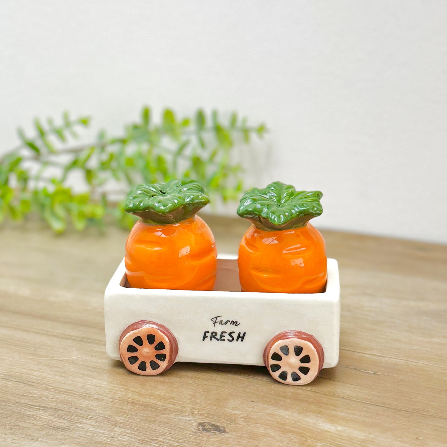 Carrot Salt and Pepper Shakers – Ceramic Cruet Set for Kitchen & Table Decor