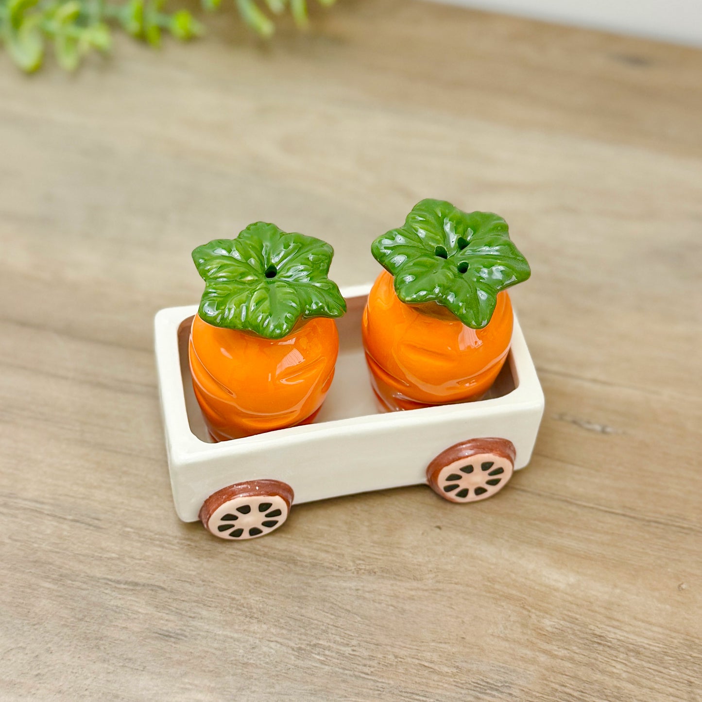 Carrot Salt and Pepper Shakers – Ceramic Cruet Set for Kitchen & Table Decor