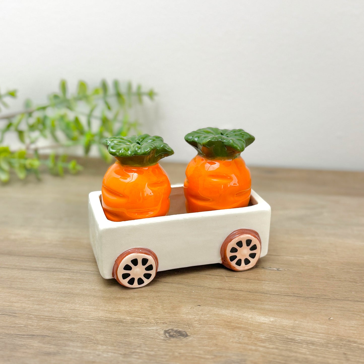 Carrot Salt and Pepper Shakers – Ceramic Cruet Set for Kitchen & Table Decor