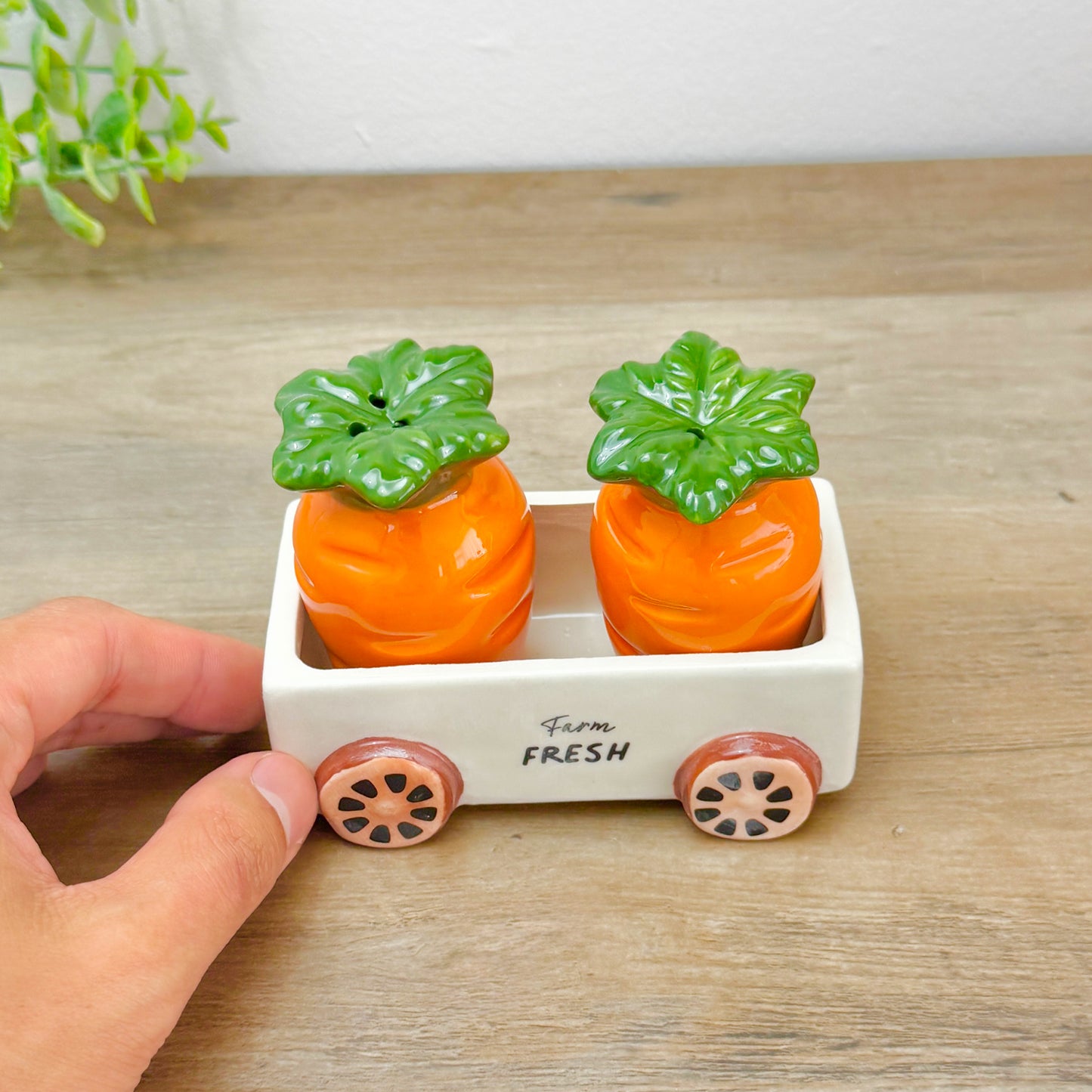 Carrot Salt and Pepper Shakers – Ceramic Cruet Set for Kitchen & Table Decor