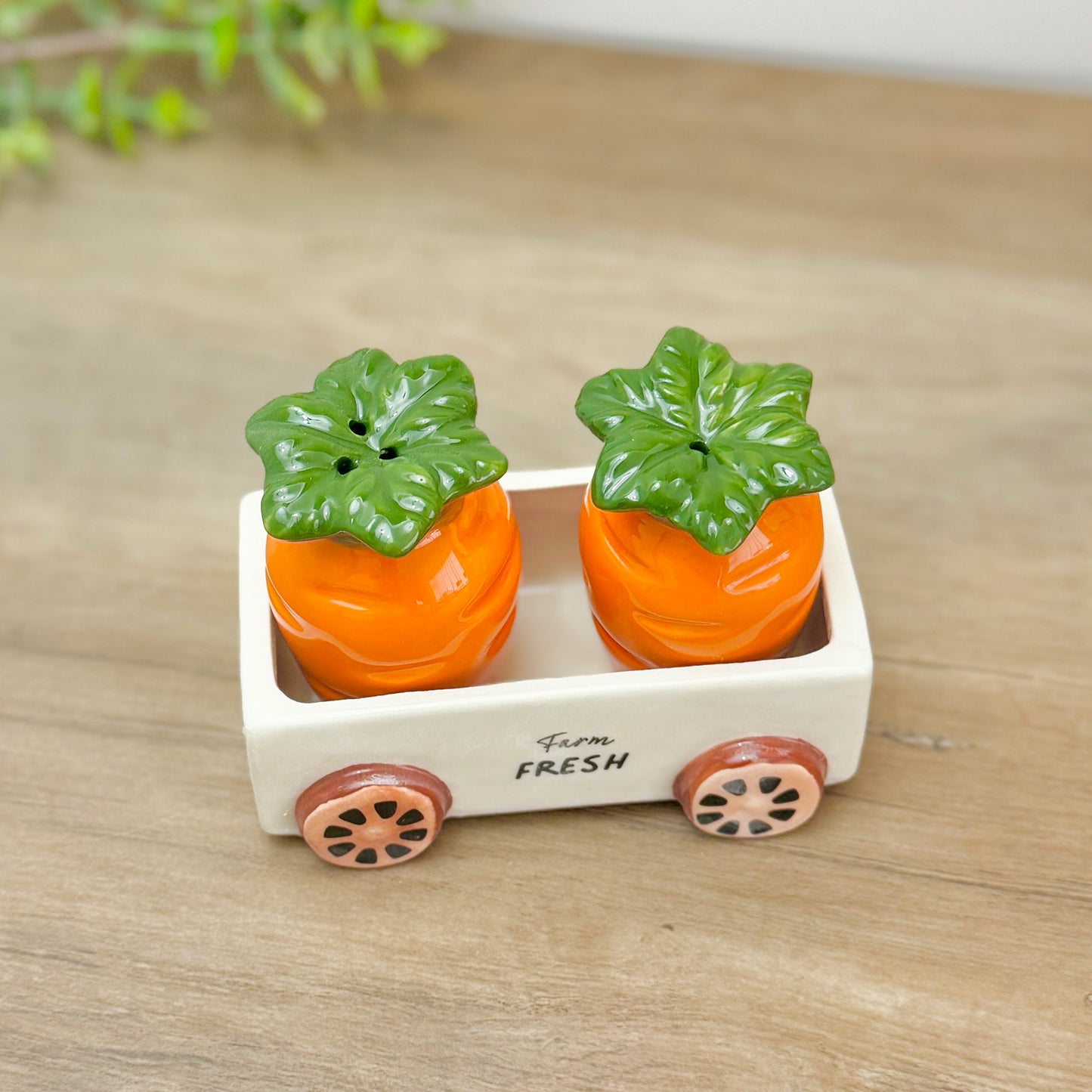 Carrot Salt and Pepper Shakers – Ceramic Cruet Set for Kitchen & Table Decor