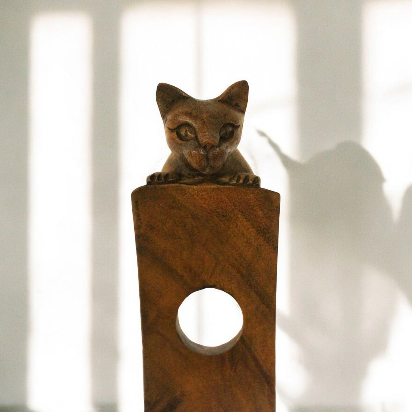 Cat Wooden Wine Holder - Free Standing Wine Holder