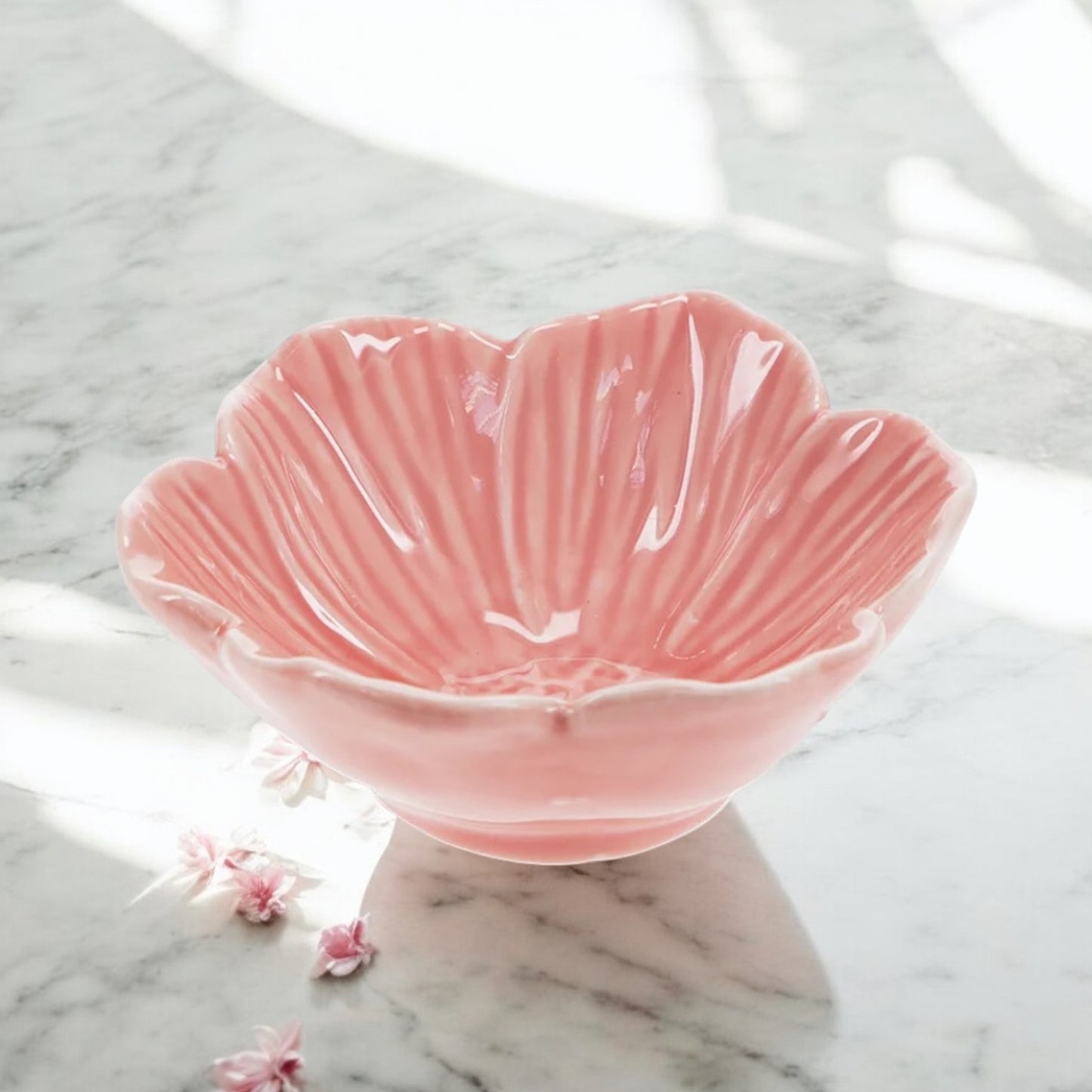 Ceramic Flower Bowls and Plates – Pastel Decorative Dishes for Snacks, Dips & Trinkets