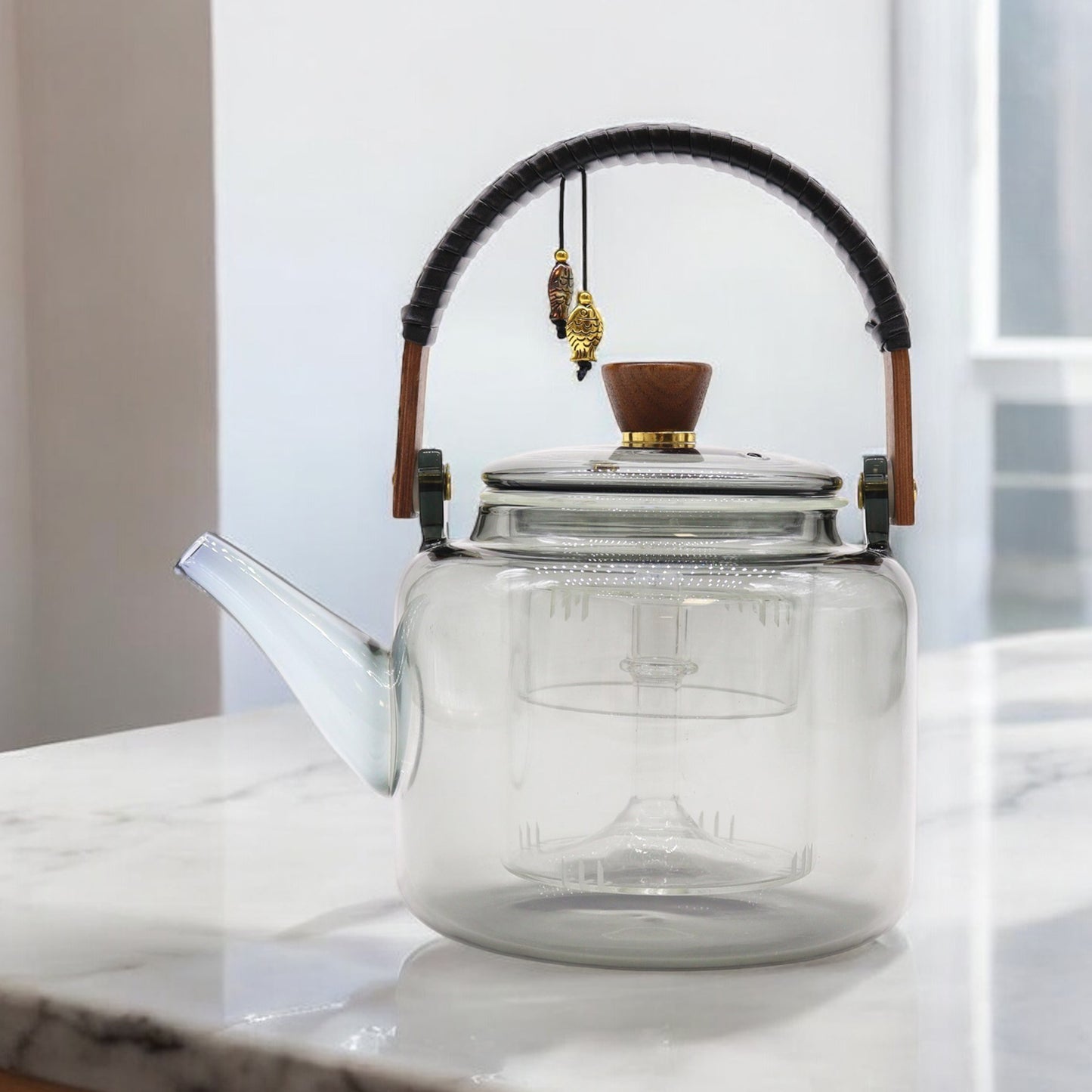 Glass Herbal Tea Infuser Teapot – Loose Leaf Steaming Teapot for Tea Lovers