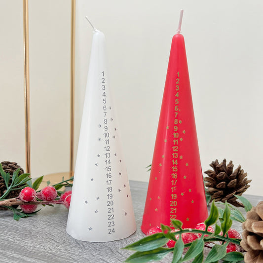 Christmas Advent Calendar Candle - Advent Candles - Red Christmas Candle