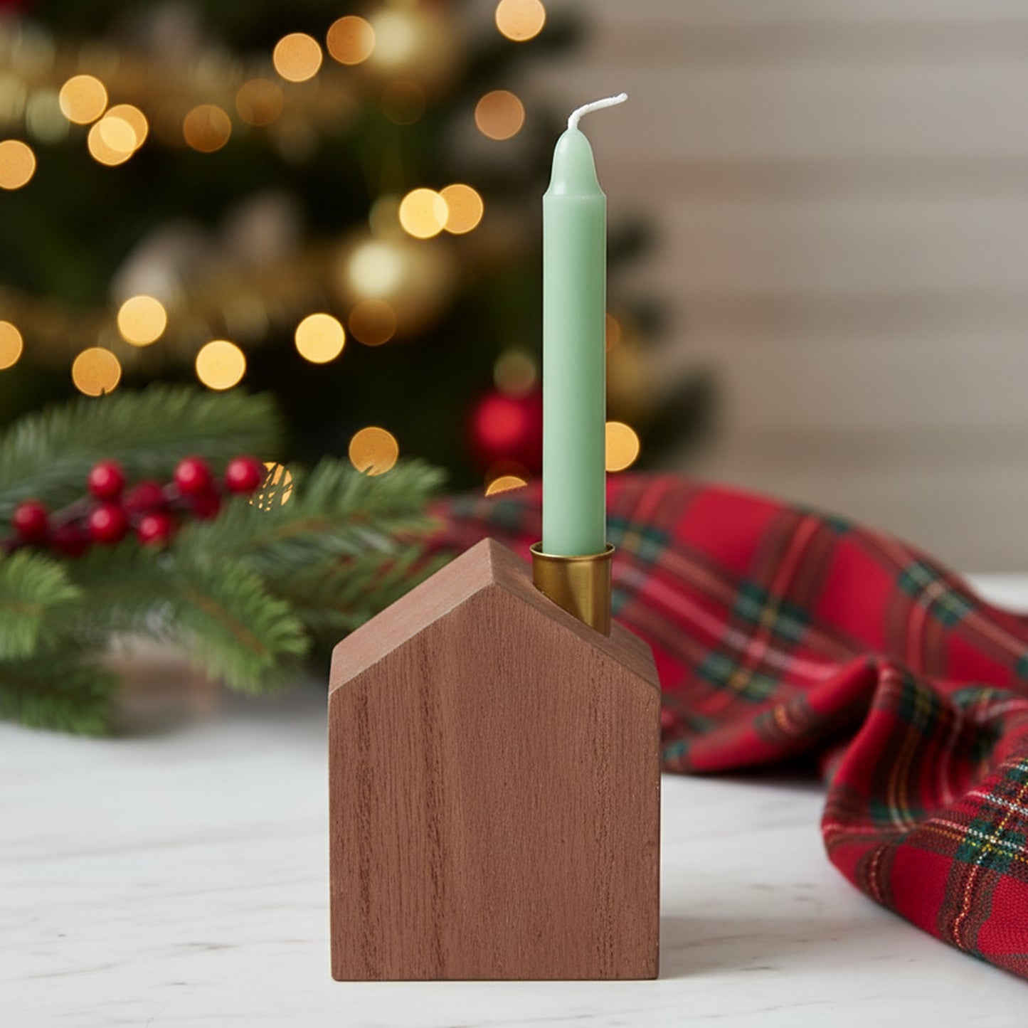 24 Christmas Advent Candles with Wooden Advent Calendar Candle Holder