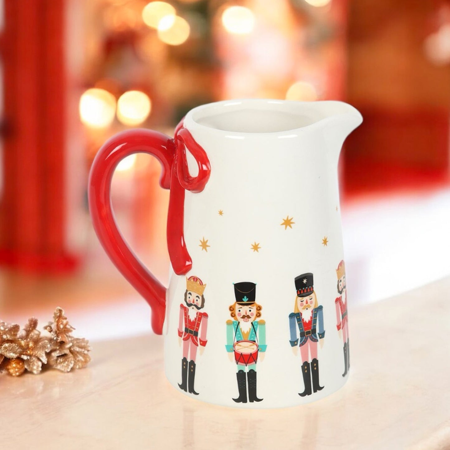 Nutcracker Christmas Flower Jug – Festive Ceramic Vase