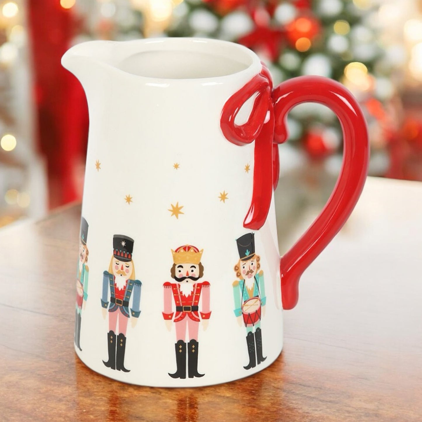 Nutcracker Christmas Flower Jug – Festive Ceramic Vase