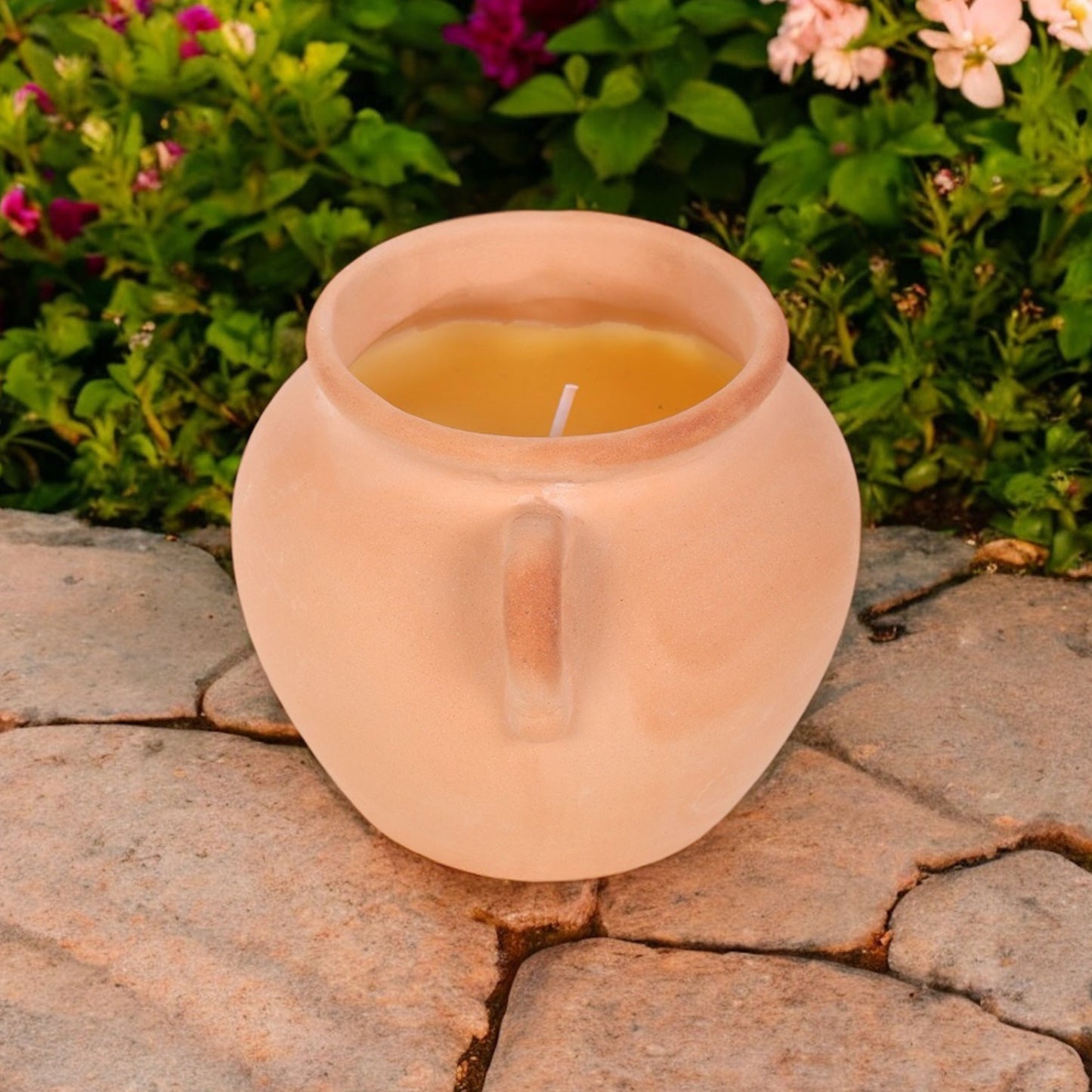 Terracotta Citronella Candle – Natural Insect Repellent Garden Candle