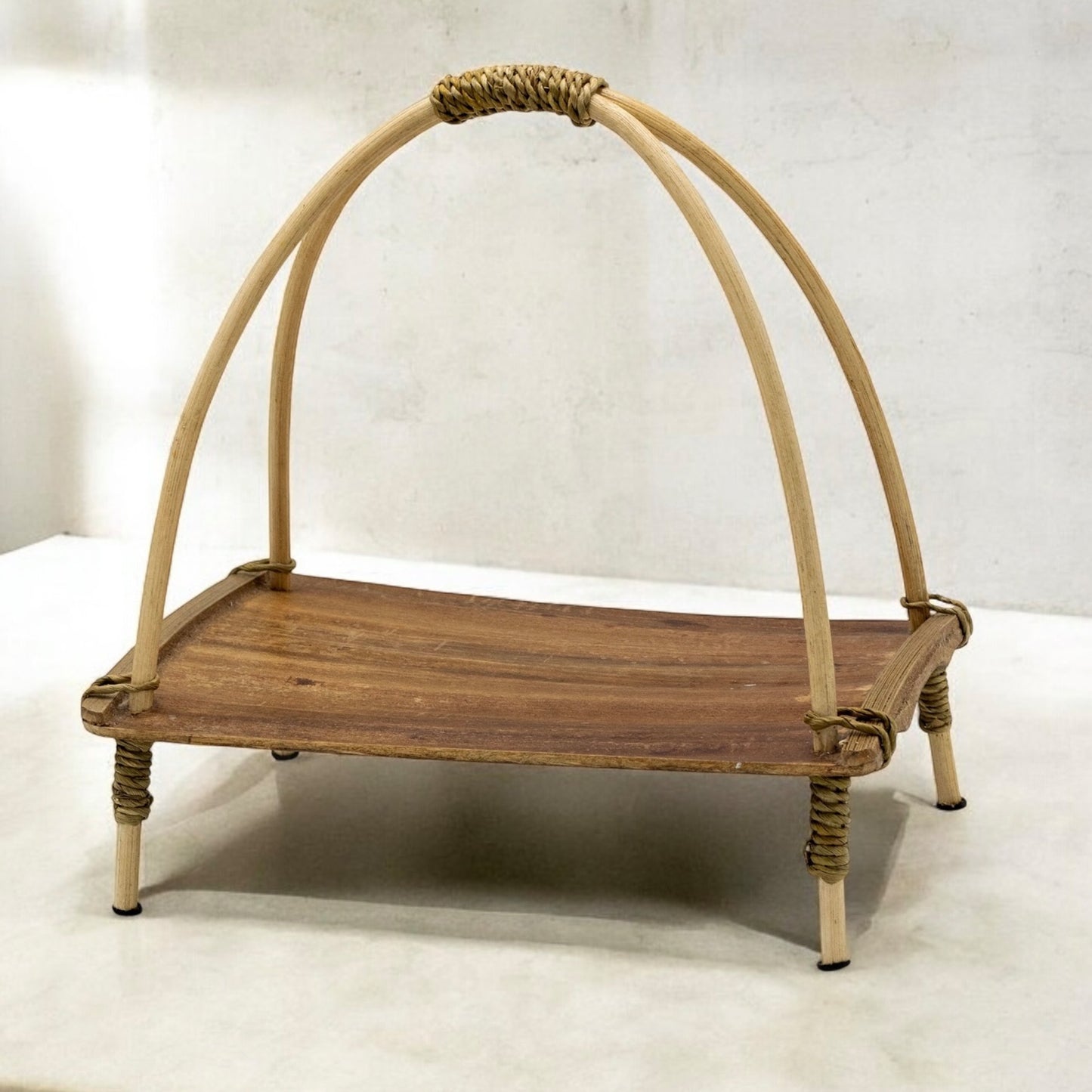 Rustic Wooden Tea Caddy - Traditional Wooden Tea Stand