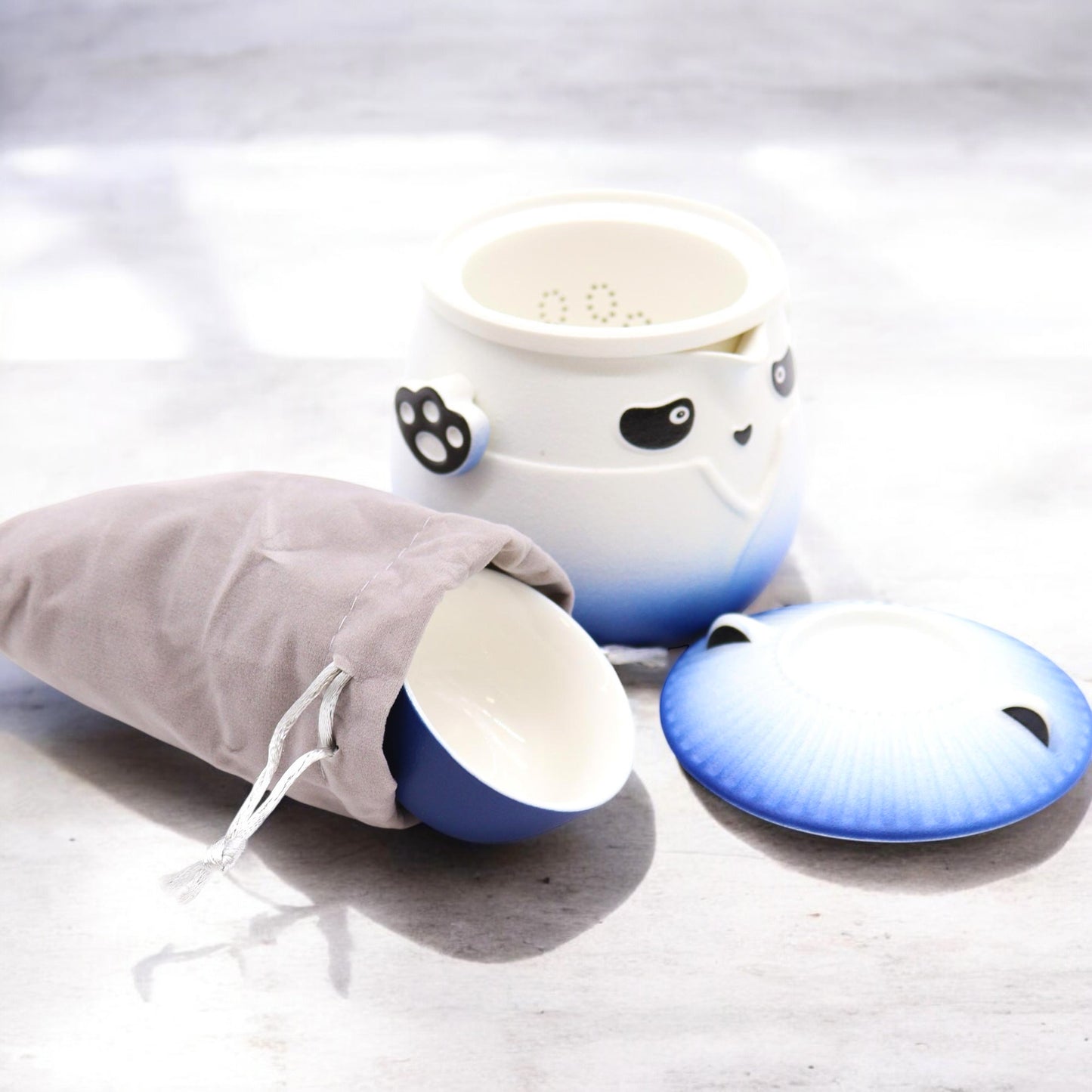 Cute Panda Tea Pot with Tea Cups - Matching Panda Tea Set