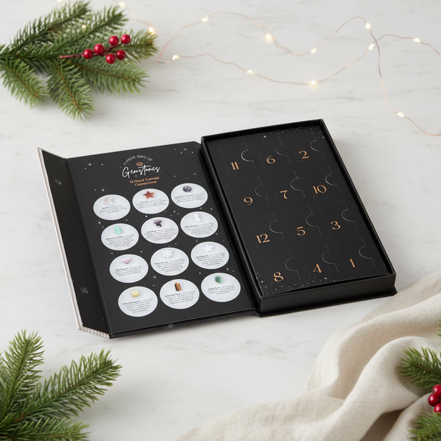 12 Day Crystal Advent Calendar - Gemstone Christmas Countdown
