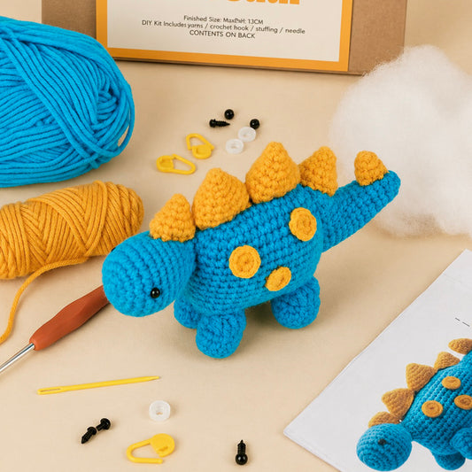 Dinosaur Crochet Kit - Crochet DIY Gift Set