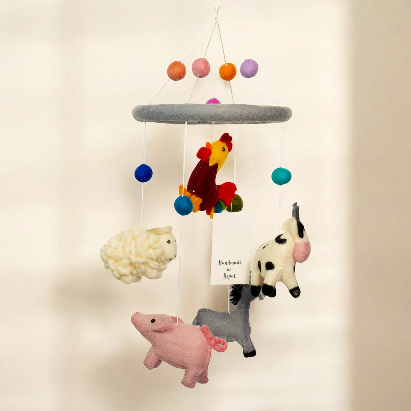 Handmade Felt Baby Cot Mobiles – Colourful Nursery Décor & Newborn Gift