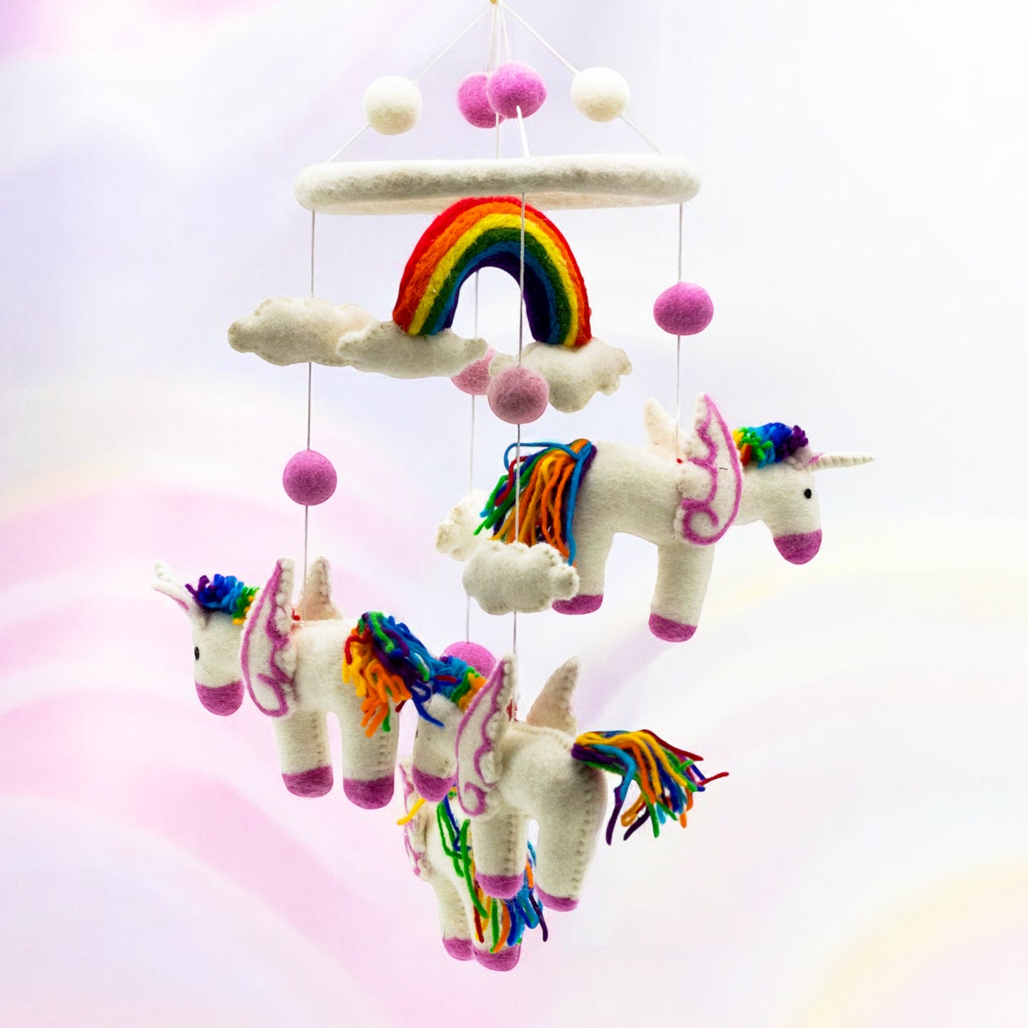 Handmade Felt Baby Cot Mobiles – Colourful Nursery Décor & Newborn Gift