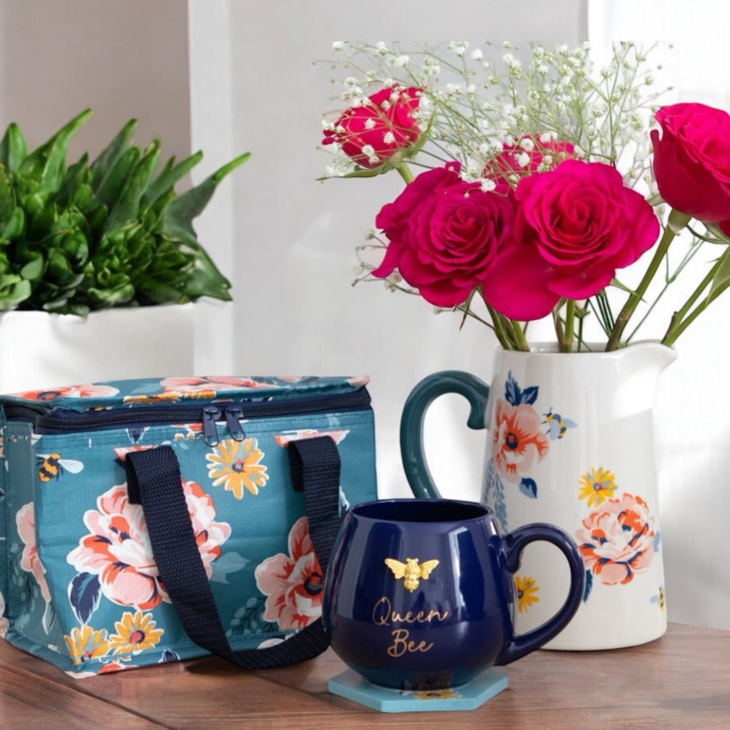 Floral Flower Jug - Floral Flower Vase Jug - Flower Gifts for Her - Flower Jug Vase