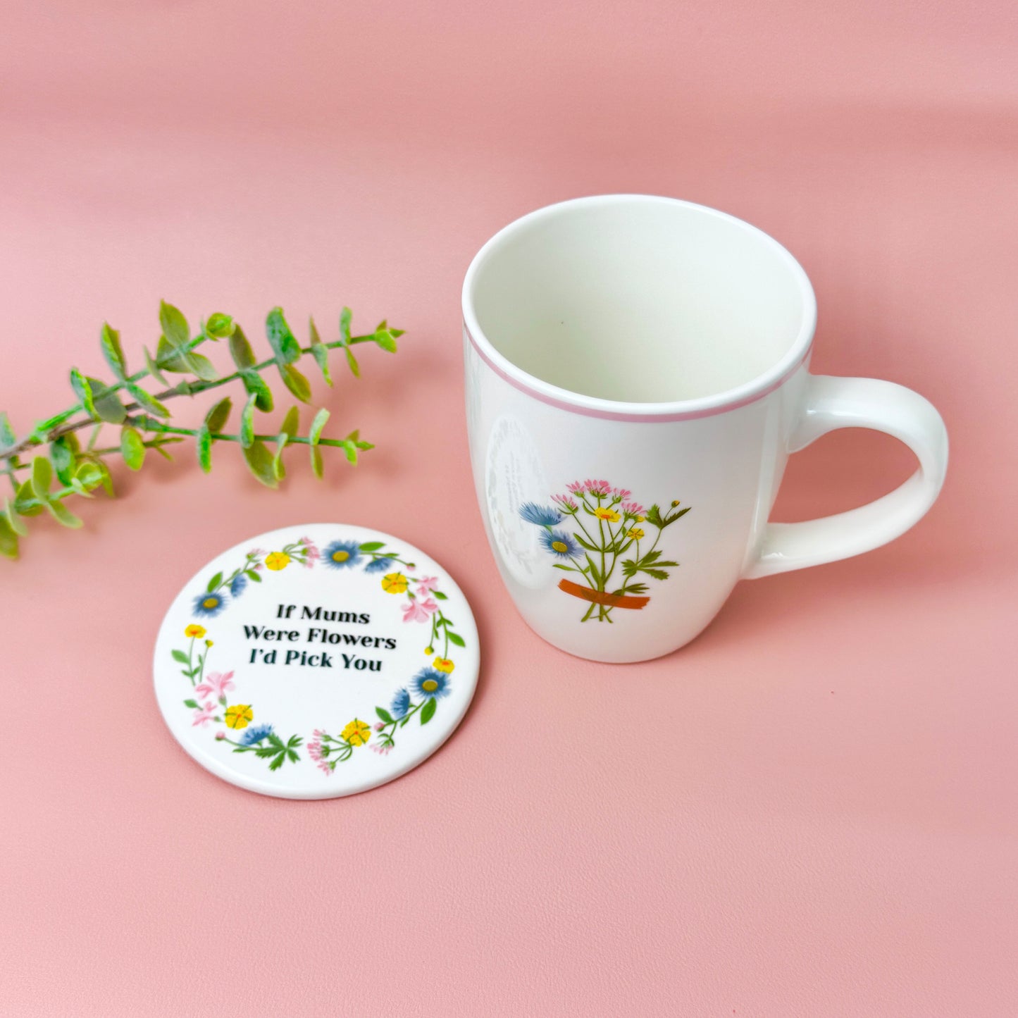 Floral Mug and Coaster Gift Set for Mum – “If Mums Were Flowers, I’d Pick You”