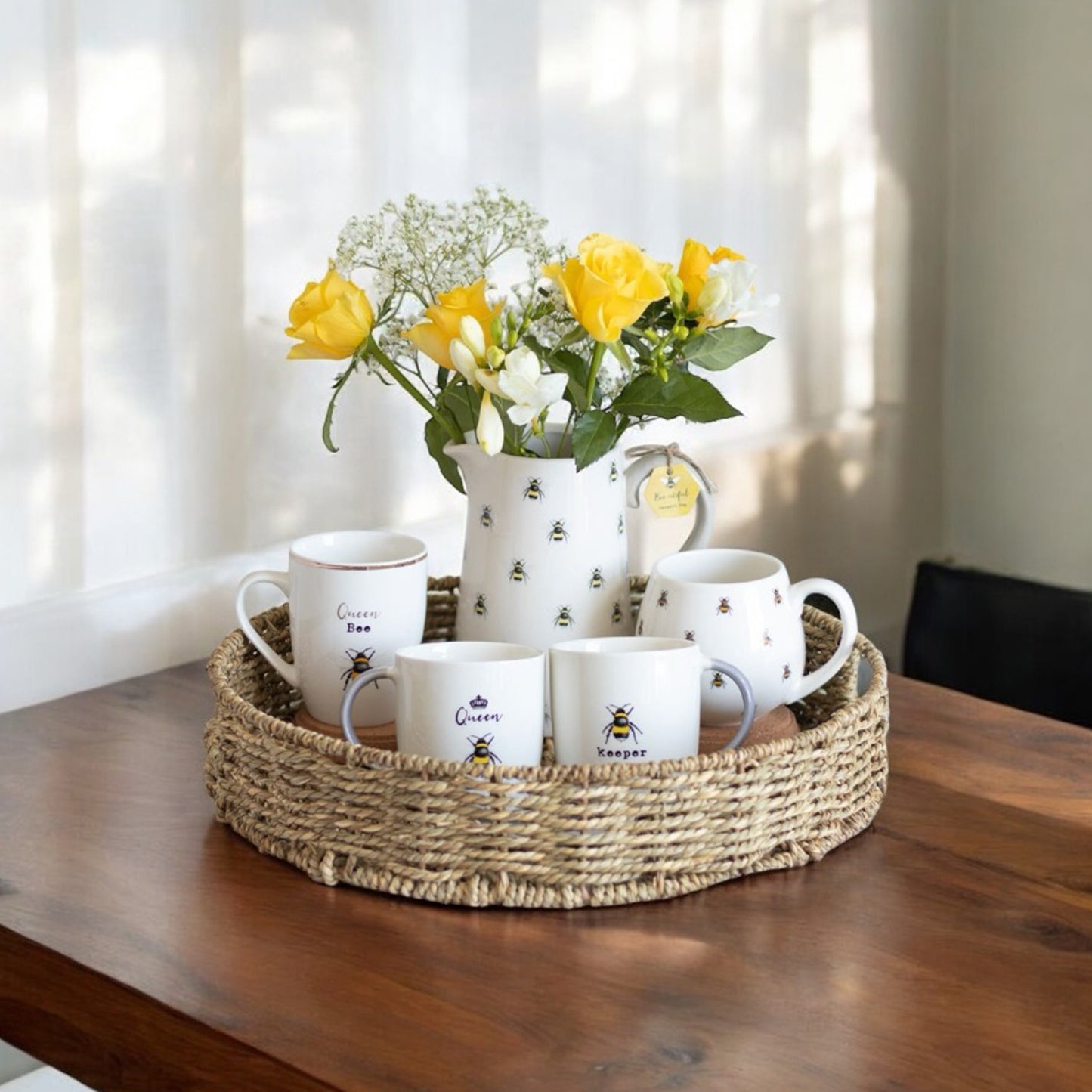 Bumble Bee Flower Jug Vase - Bee Flower Vase - Gifts for Mum - Gift for Wife