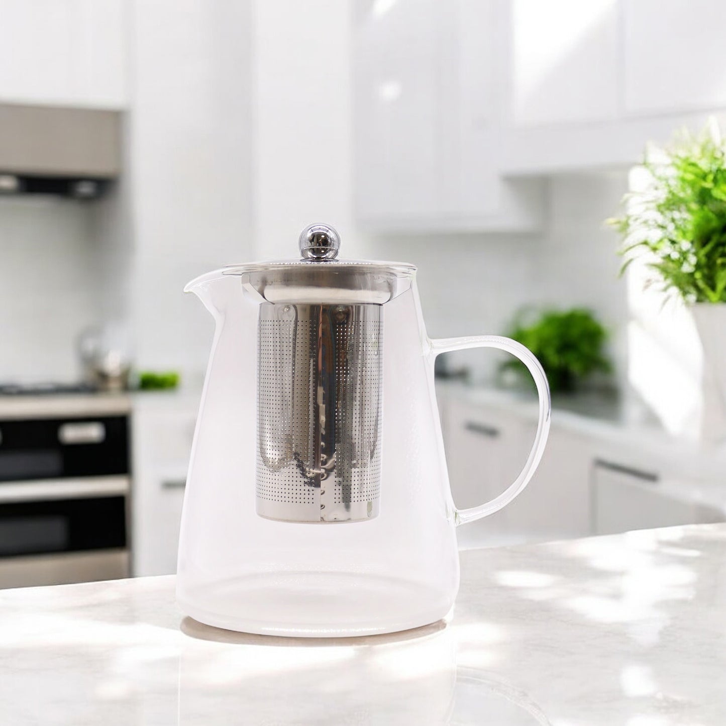 Glass Infuser Teapot – Loose Leaf & Herbal Tea Pot in Multiple Sizes