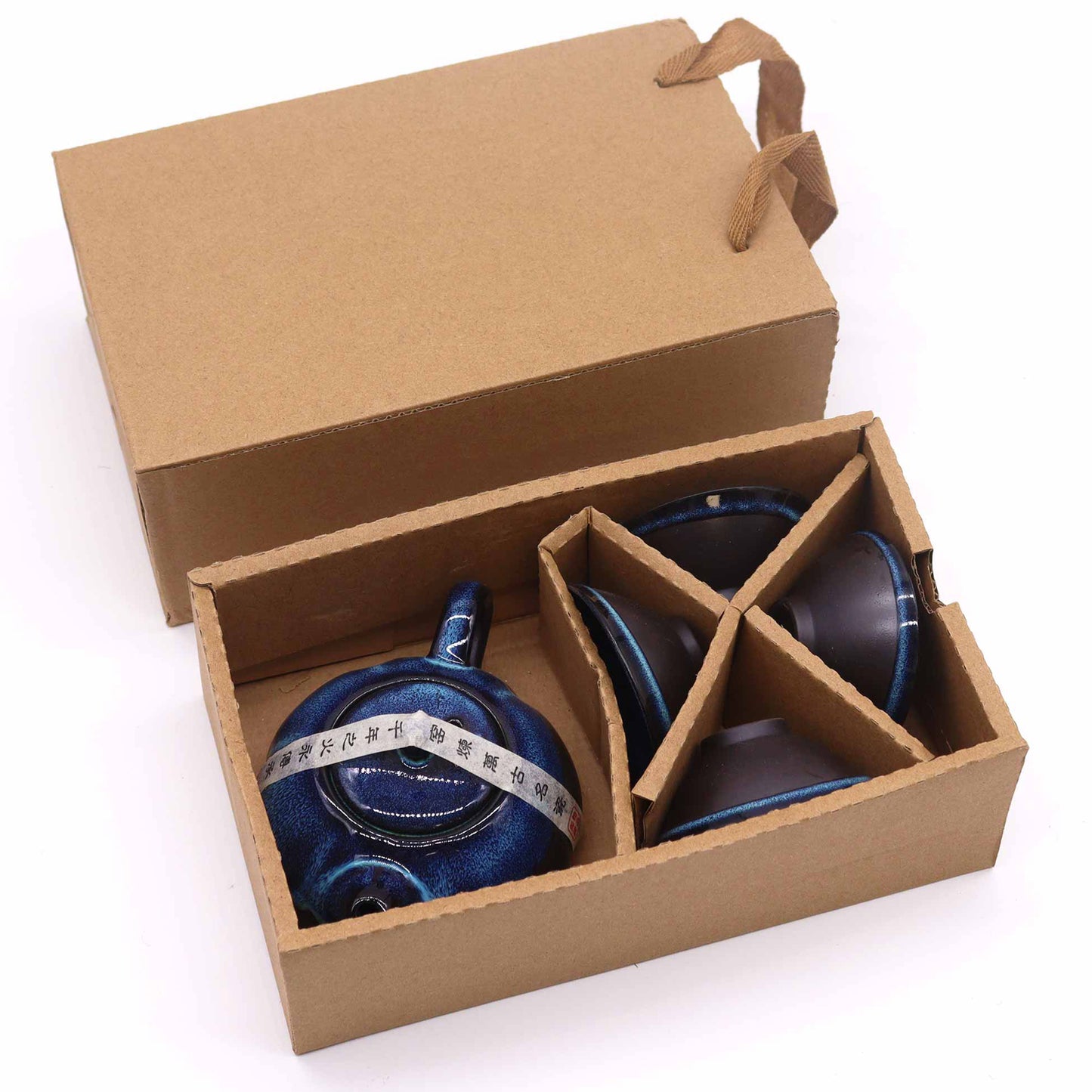 Glazed Black Tea Set with Teapot and Tea Cups - Herbal Tea Set - Loose Leaf Teaset