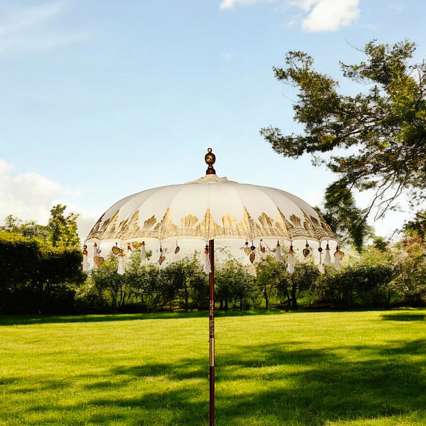 Handmade Colourful Boho Garden Parasol – Balinese Patio Umbrella - Summer Parasol
