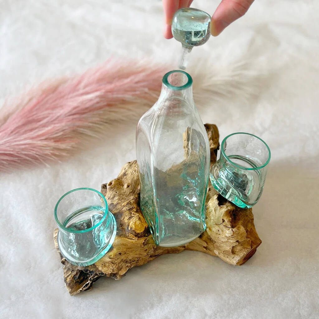 Handmade Molten Glass Whisky Decanter - Father's Day Gift for Dad