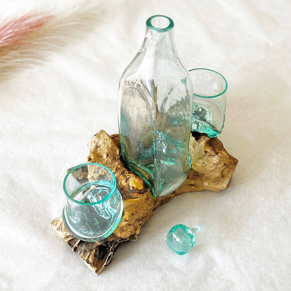 Handmade Molten Glass Whisky Decanter - Father's Day Gift for Dad