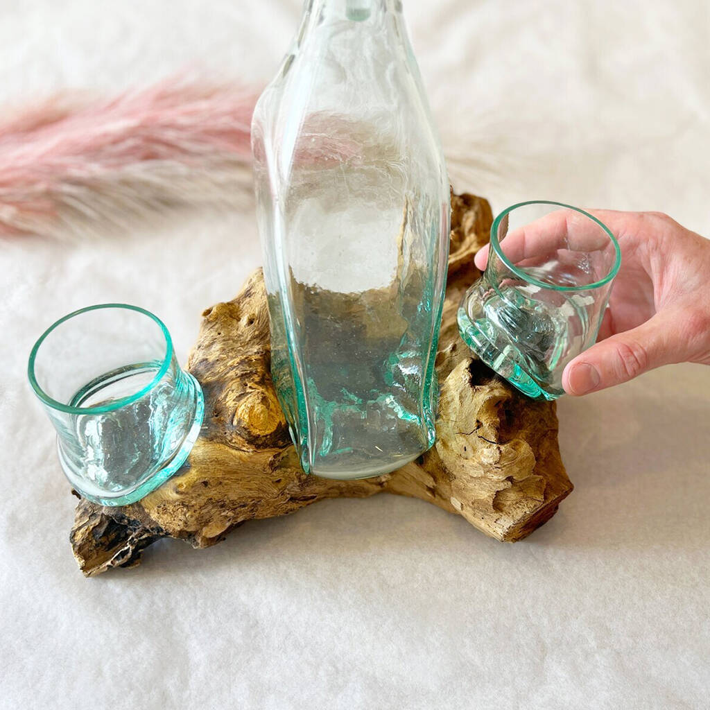 Handmade Molten Glass Whisky Decanter - Father's Day Gift for Dad