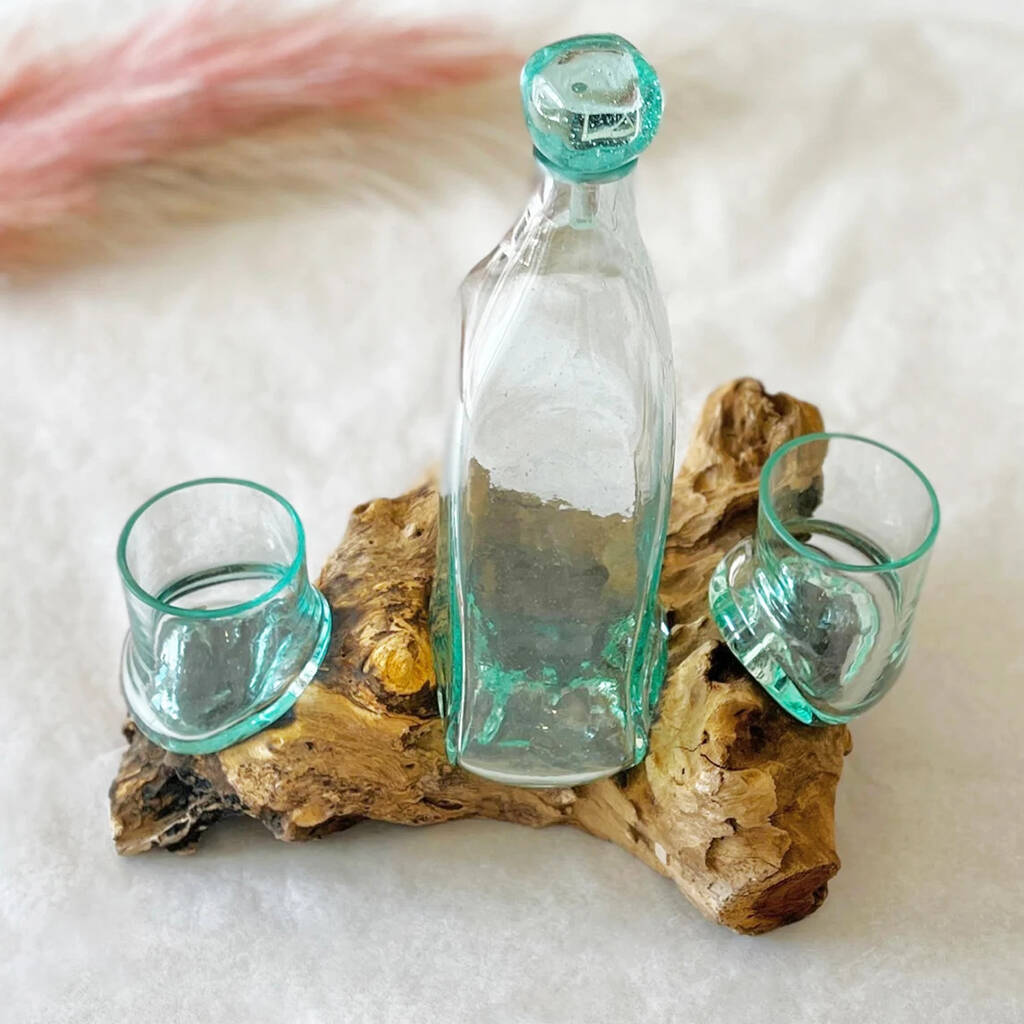 Handmade Molten Glass Whisky Decanter - Father's Day Gift for Dad