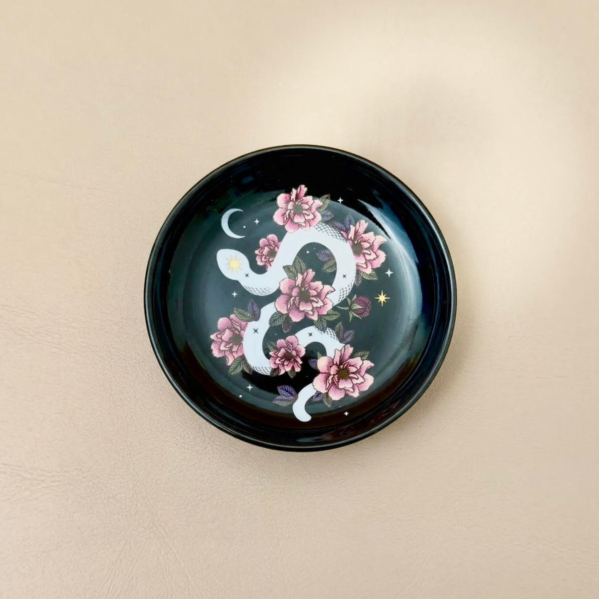 Floral Snake Trinket Tray – Ceramic Jewellery Dish & Catchall Dish