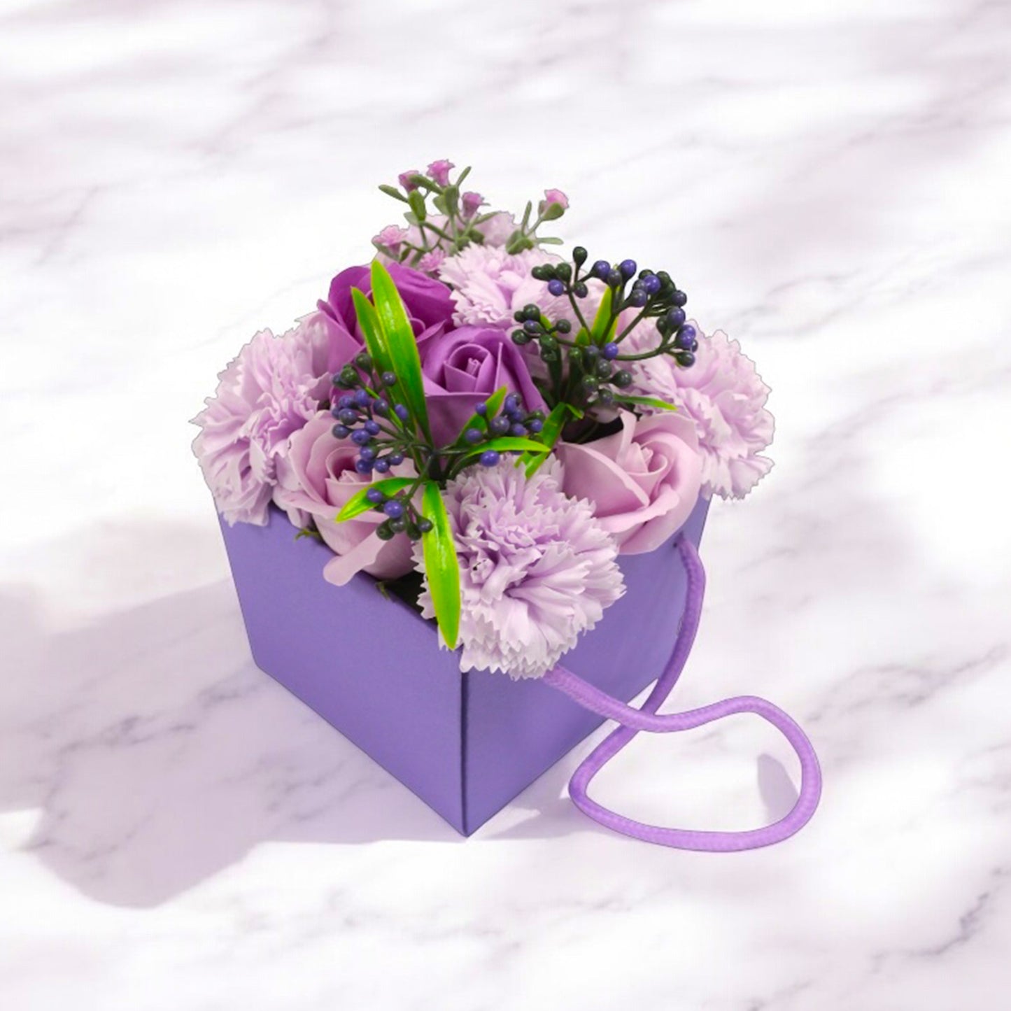 Handmade Soap Flower Bath Hamper – Romantic Gift for Her & Self-Care Spa Set