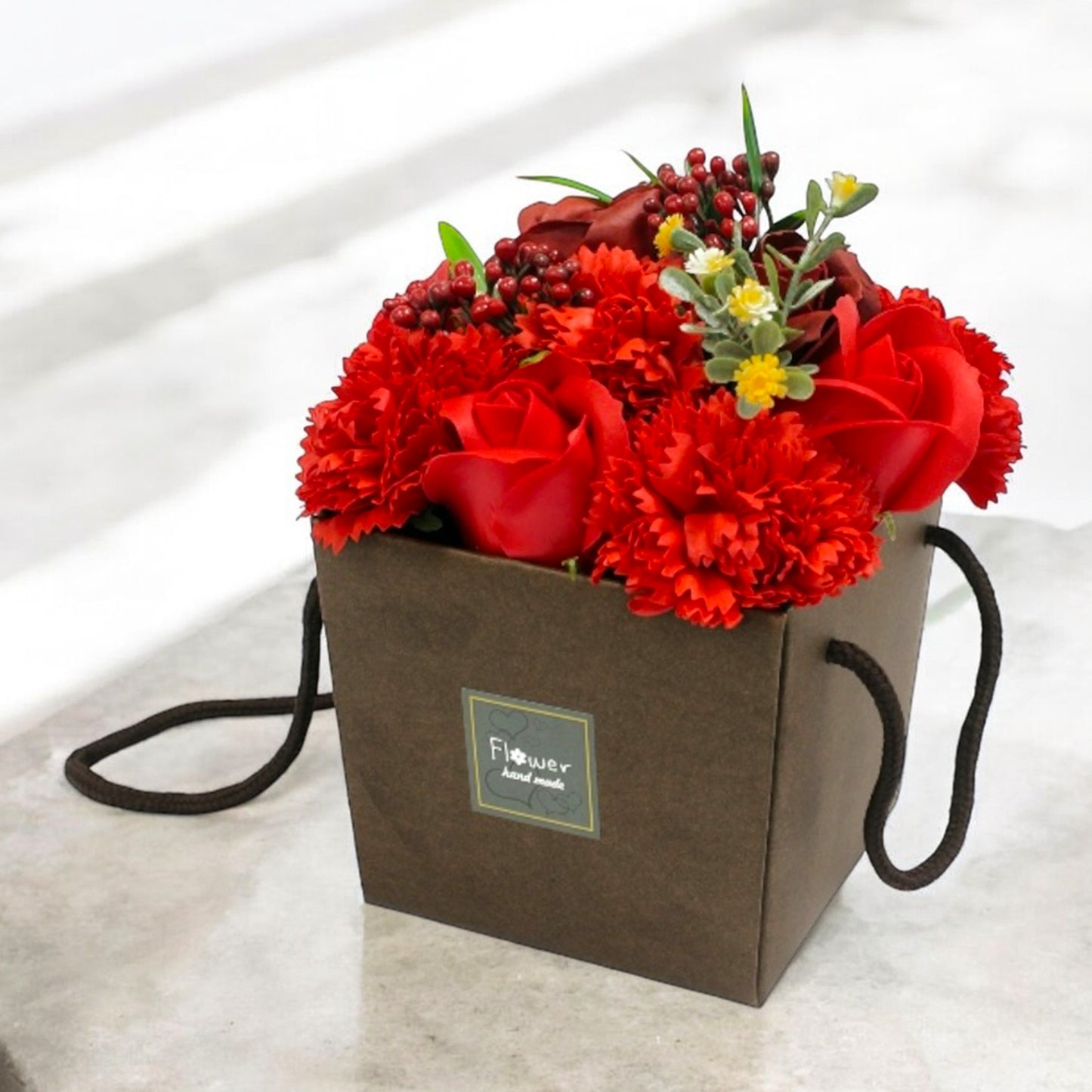 Handmade Soap Flower Bath Hamper – Romantic Gift for Her & Self-Care Spa Set