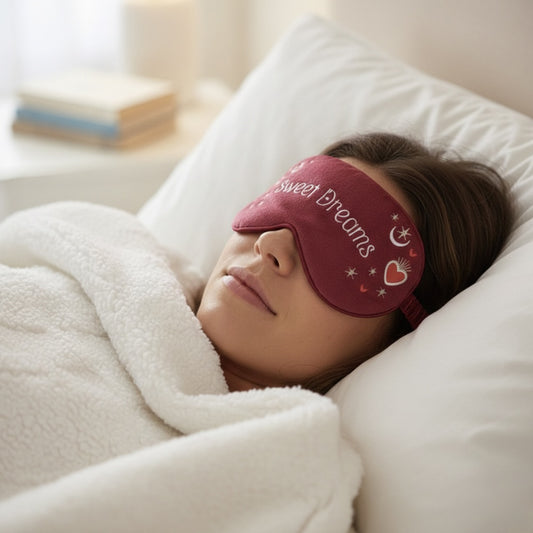 Sweet Dreams Red Eye Mask and Plush Sleep Mask