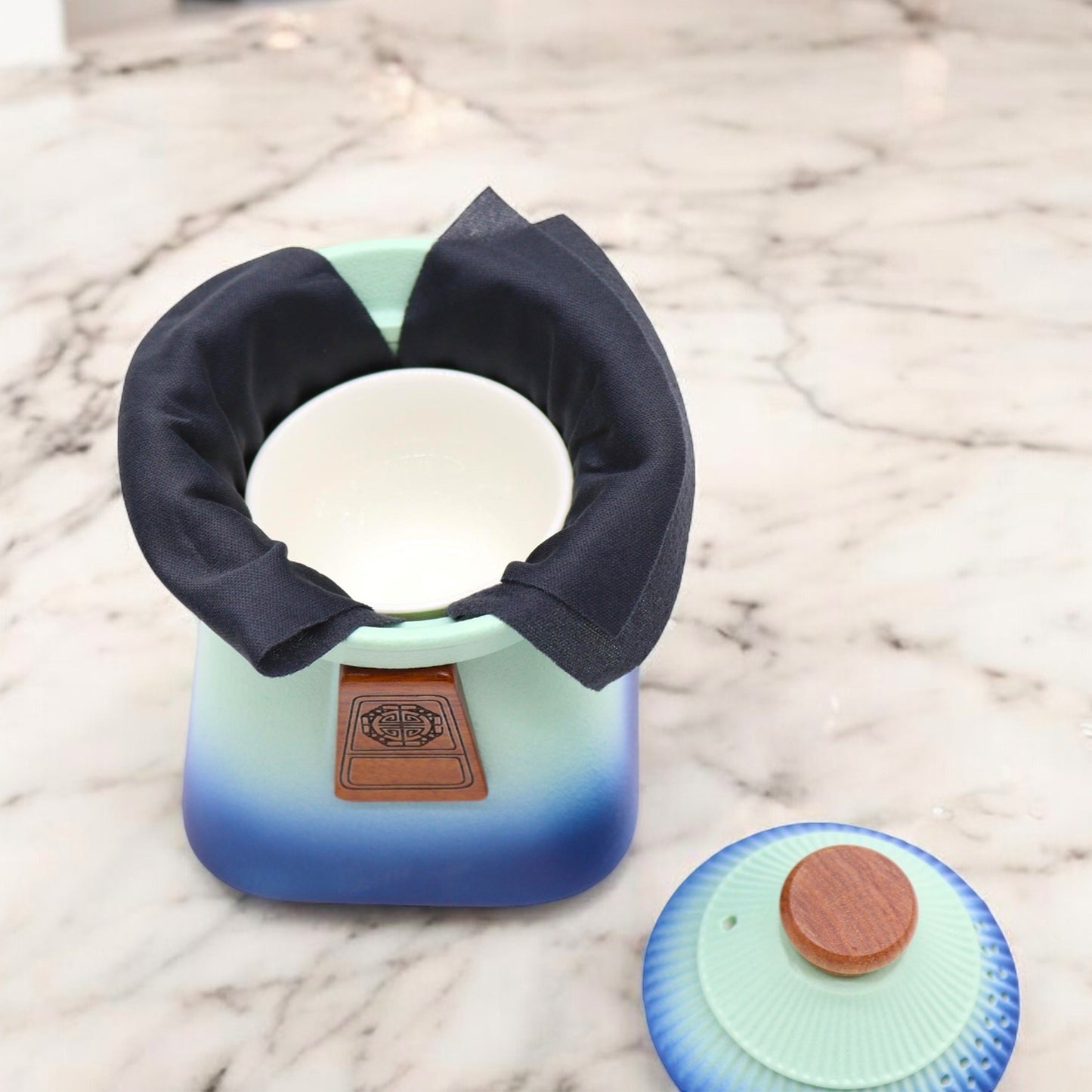 Colourful Ceramic Tea Set with Teapot and Tea Cups