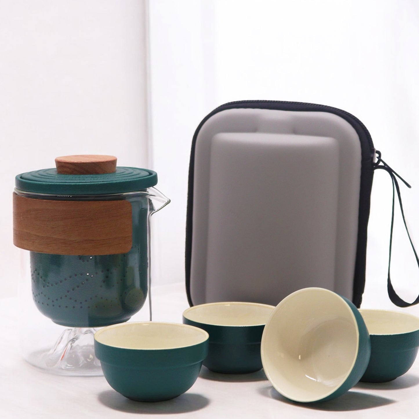 Travel Tea Set with Teapot and Tea Cups - Camping Tea Set - Herbal Tea Set