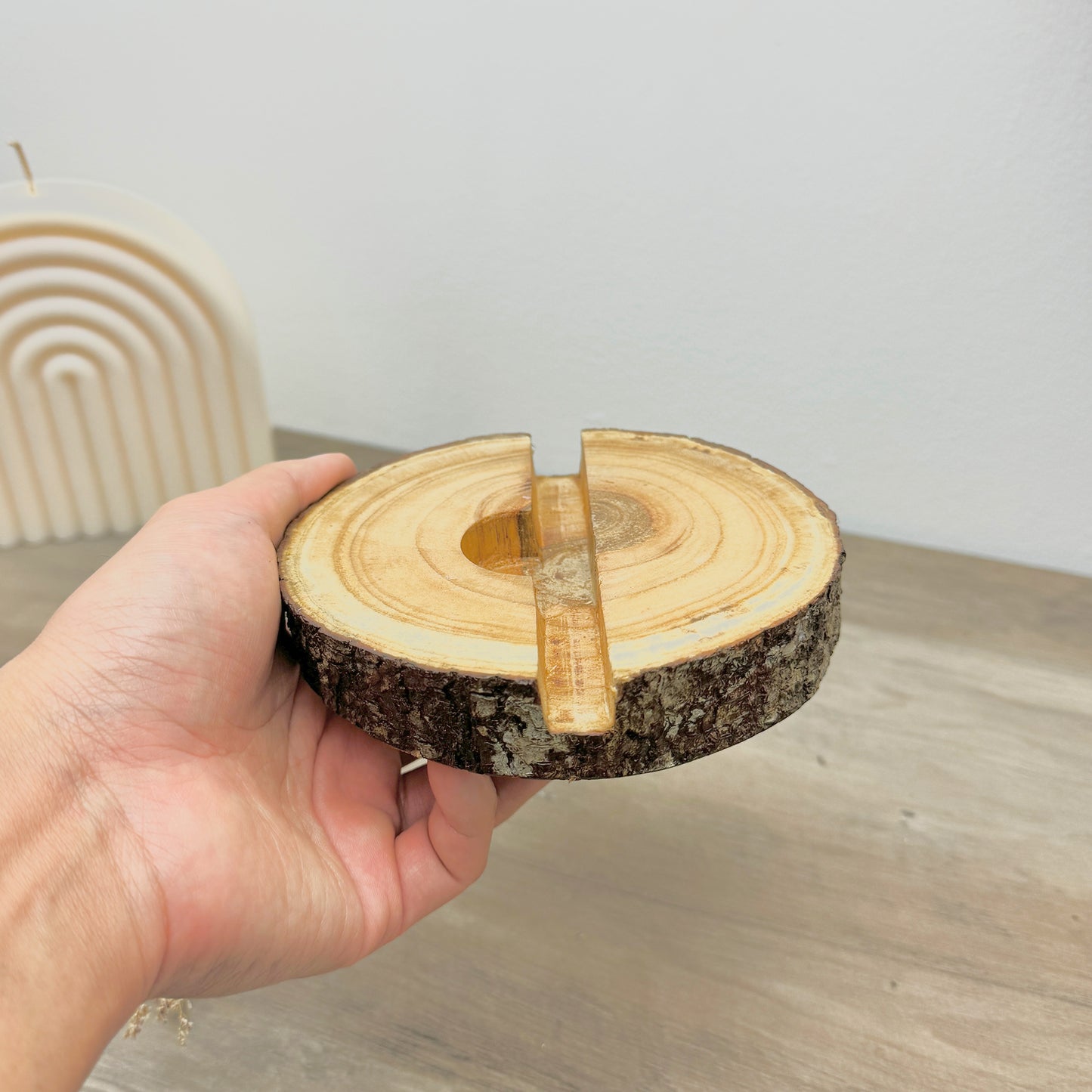 Log Slice Phone Holder - Wooden Phone Stand - Wood Tablet Stand - E-reader Holder
