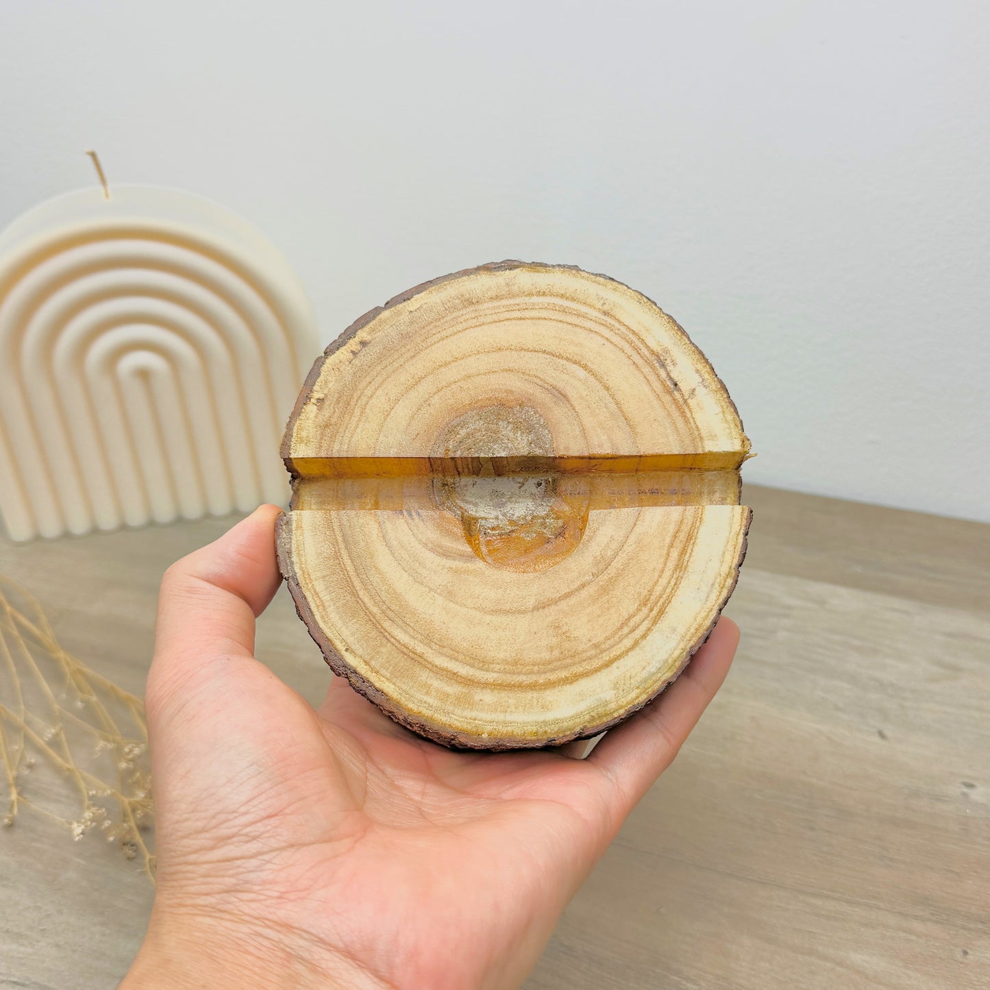 Log Slice Phone Holder - Wooden Phone Stand - Wood Tablet Stand - E-reader Holder