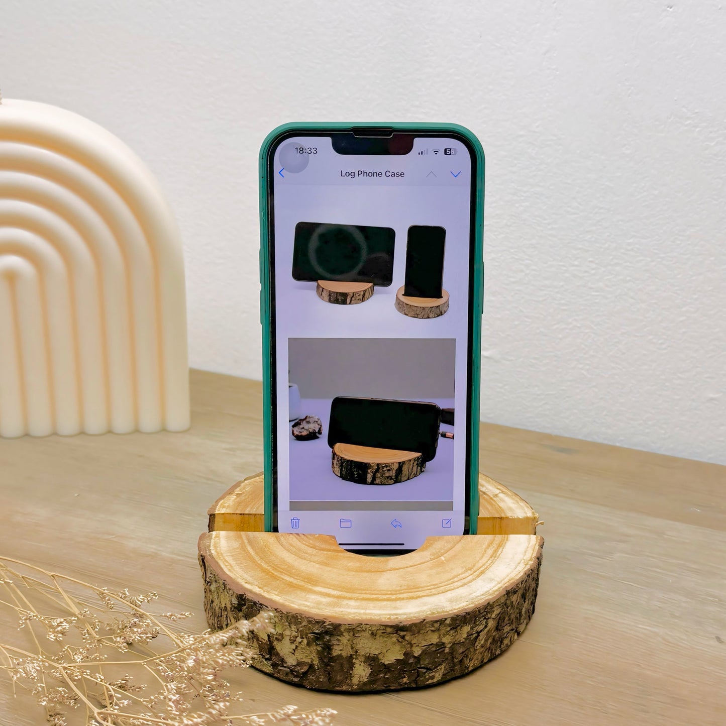 Log Slice Phone Holder - Wooden Phone Stand - Wood Tablet Stand - E-reader Holder