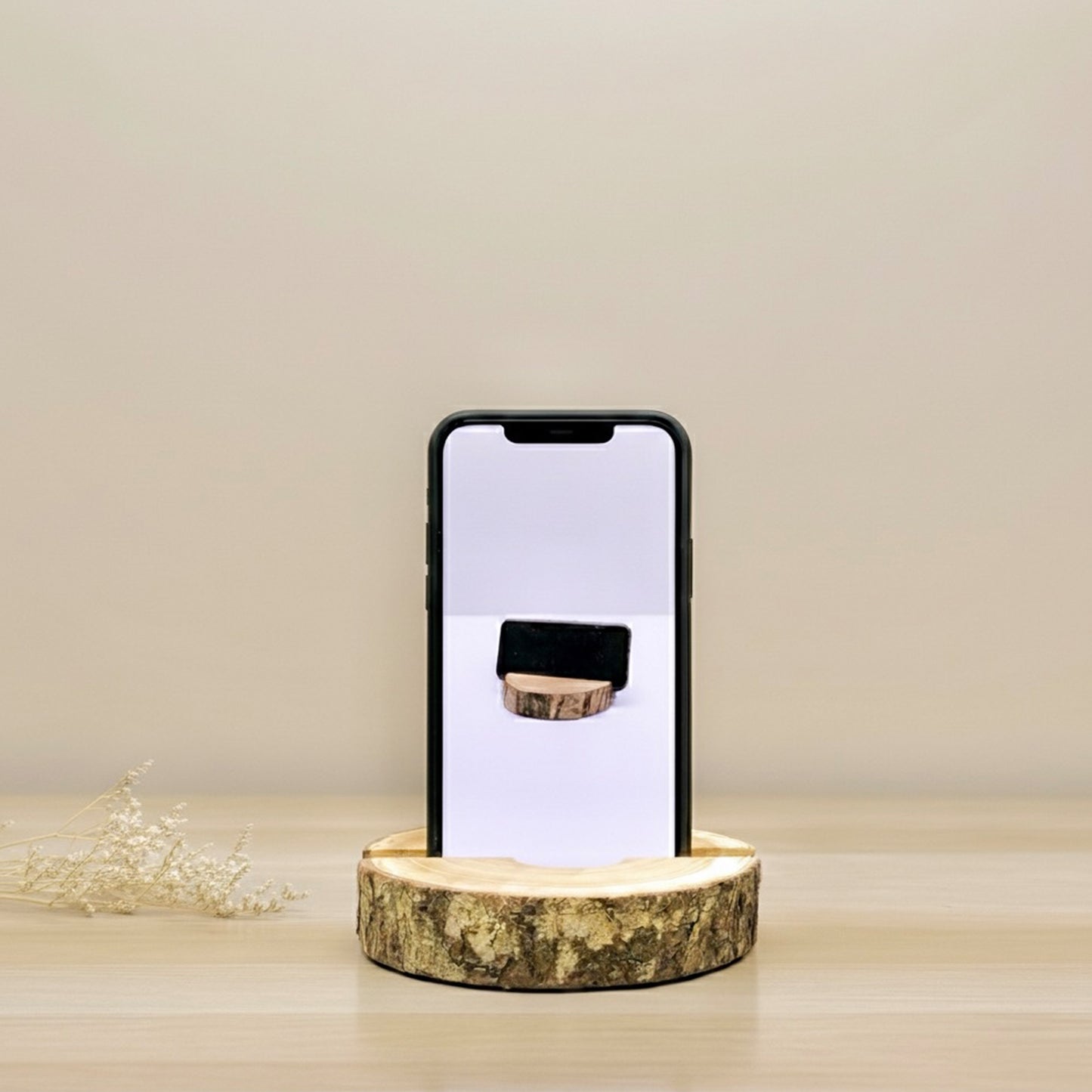 Log Slice Phone Holder - Wooden Phone Stand - Wood Tablet Stand - E-reader Holder