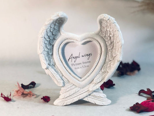 White Angel Wings Photo Frame - Remembrance Gifts