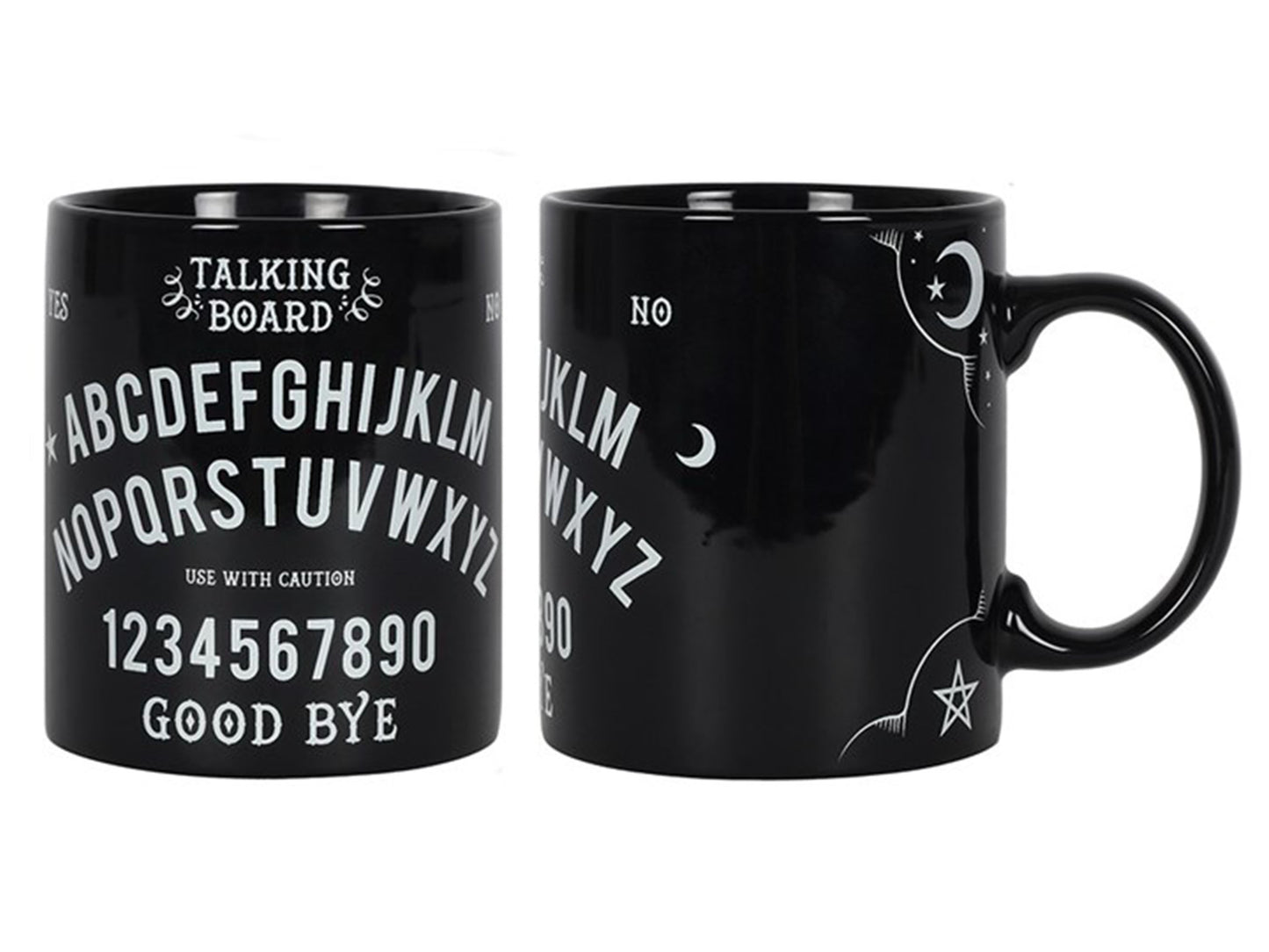 Black Bone China Ouija Board Design Mug - Talking Board Coffee Mug & Tea Cup