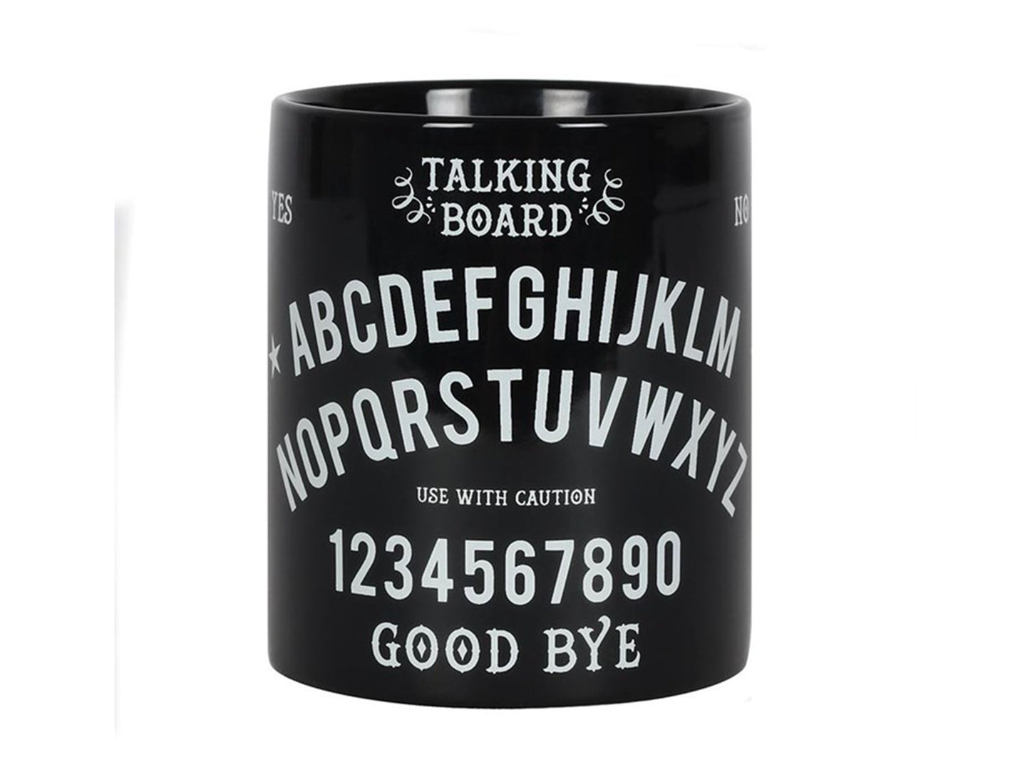Black Bone China Ouija Board Design Mug - Talking Board Coffee Mug & Tea Cup