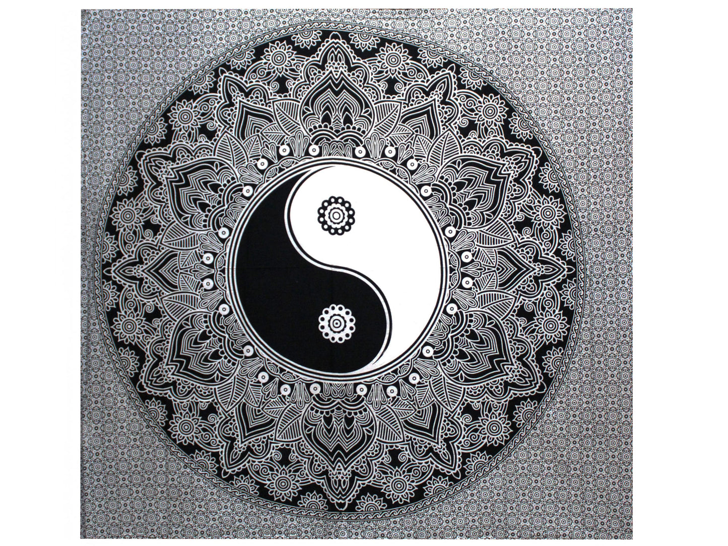 Black and White Cotton Bedspreads in Boho and Hippie Prints